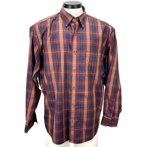 Cabela Shirt Men's Large Regular Fit Plaid Button Up/Down Long Sleeve w/defect - Picture 1 of 12